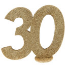 Jubil&auml;umszahl 30 Gold Aufsteller Glitter