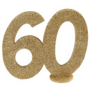 Jubil&auml;umszahl 60 Gold Aufsteller Glitter
