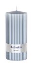 Kaheku Rillenkerze blau 2er Set