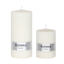 Kaheku Rillenkerze creme 2er Set