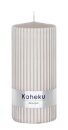 Kaheku Rillenkerze taupe 2er Set