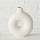 Keramikvase Donut wei&szlig; H 20cm
