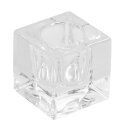 Kerzenhalter ECKIG aus Glas H 4cm