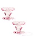 Kerzenhalter Glas rosa 2 Stk.