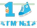 Kindergeburtstag Girlande IM No. 1 blau