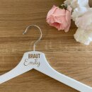 Kleiderbügel weiß personalisiert Braut gold
