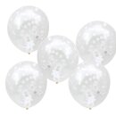 Konfetti Ballons wei&szlig; 5 Stk.