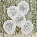 Konfetti Luftballons Hey Baby wei&szlig;