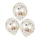 Konfettiballons Regenbogen pastell 5 Stk.