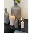 LED Kerze mokka mit Timer durch Fernbedienung 10x10cm