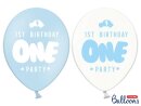 Luftballons ONE blau/transparent  6 Stk.