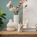 Osterfigur Hasenpaar mit Blumen Set 2-tlg.