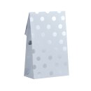 Papiert&uuml;ten Wei&szlig; mit silbernen Punkten, 8 Stk.