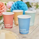 Pappbecher Happy Birthday Mix 8 Stk.