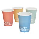 Pappbecher Happy Birthday Mix 8 Stk.