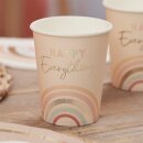 Partybecher Regenbogen pastell 8 Stk.