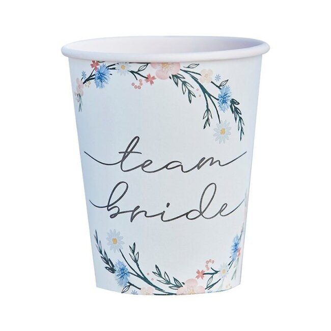 Partybecher Team Bride Boho Flower