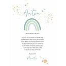 Patenbrief Regenbogen gr&uuml;n