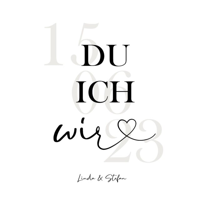 Poster Hochzeit personalisiert &quot;Du Ich Wir&quot;
