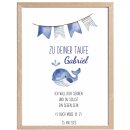 Poster zur Taufe: Wal blau