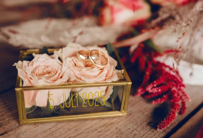 Ring-Box aus Glas personalisierbar
