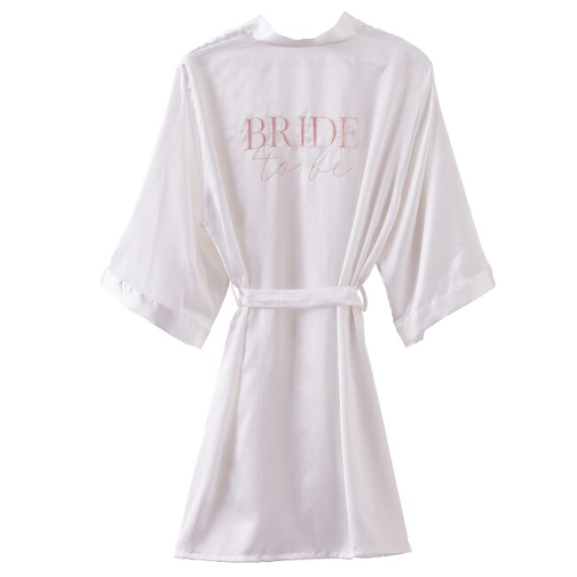 Satin Kimono Bride to be wei&szlig;