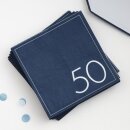 Servietten 50. Geburtstag blau-wei&szlig; 16 Stk.