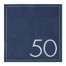 Servietten 50. Geburtstag blau-wei&szlig; 16 Stk.