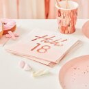 Servietten Geburtstag Hello 18 rosegold