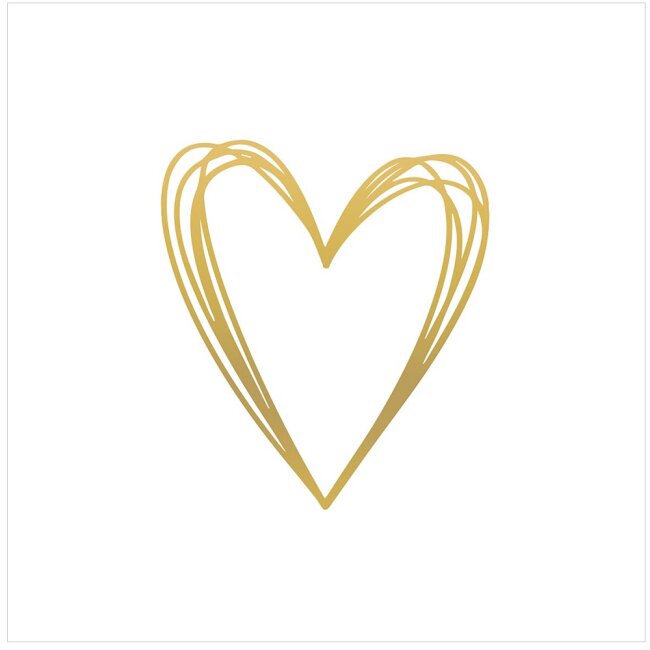 Servietten Pure Heart gold 20 Stk.