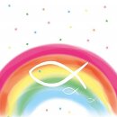 Servietten REGENBOGEN FISCH Kommunion & Konfirmation