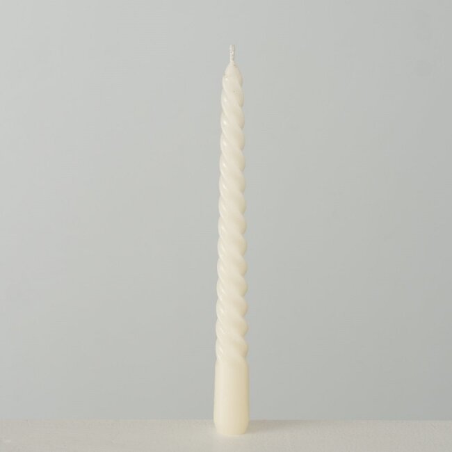 Spitzkerze gedreht creme 6 St&uuml;ck