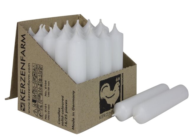 Stabkerzen kurz 10cm &Oslash; 2,2 cm wei&szlig;