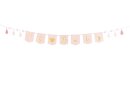 Stoffgirlande Oh Baby mit Quasten rosa 2,5m