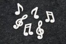 Streudeko Musiknoten in Weiss, 24 Stk.