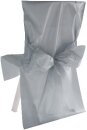 Stuhlhussen Satin Silbergrau