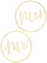 Stuhlschilder MR MRS aus Holz