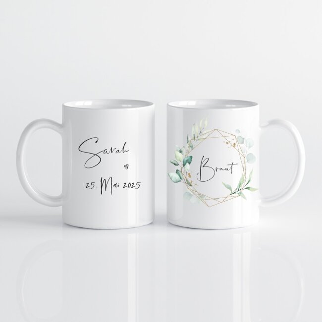Tasse Braut Eukalyptus personalisiert
