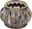 Teelichthalter Vintage mit Goldrand braun 3 Stk.