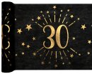 Tischl&auml;ufer 30. Geburtstag schwarz-gold 5m