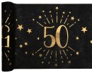 Tischl&auml;ufer 50. Geburtstag schwarz-gold 5m