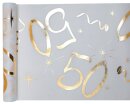 Tischl&auml;ufer 50. Geburtstag wei&szlig;-gold 5m
