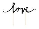 Tortenstecker love in Schwarz