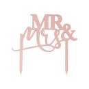 Tortenstecker Mr &amp; Mrs Acryl ros&eacute;gold