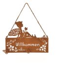 T&uuml;rschild Willkommen Metall Rost
