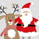 Weihnachtsservietten Weihnachtsmann + Rentier