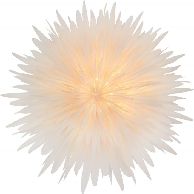 Weihnachtsstern Dahlia aus Pergamentpapier, Wei&szlig; &Oslash; 60cm, beleuchtbar