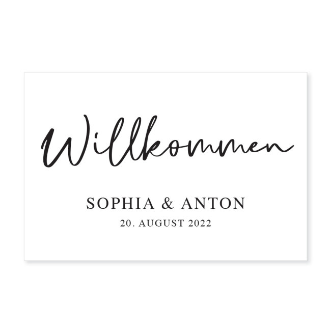 Willkommensschild Hochzeit personalisiert aus Acryl
