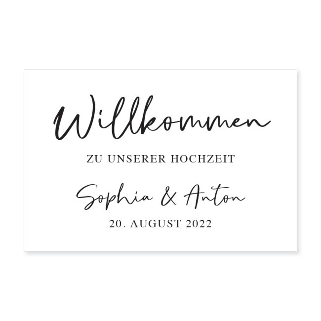Willkommensschild Hochzeit personalisiert aus Acryl