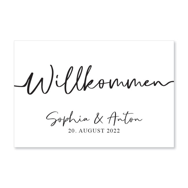 Willkommensschild Hochzeit personalisiert aus Acryl